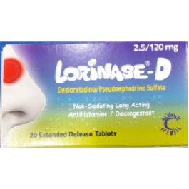 Lorinase D 2.5 120mg 20 Tablets